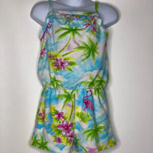 Girlfriends by Anitag girls tropical print terry romper sz 5